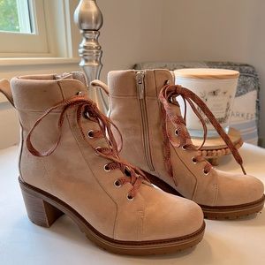 Vince Camuto lace up suede booties
